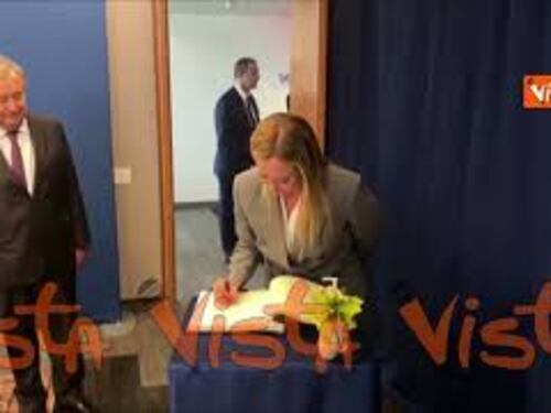 Meloni all'Assemblea generale Onu incontra Guterres, ecco la stretta di mano fra i due