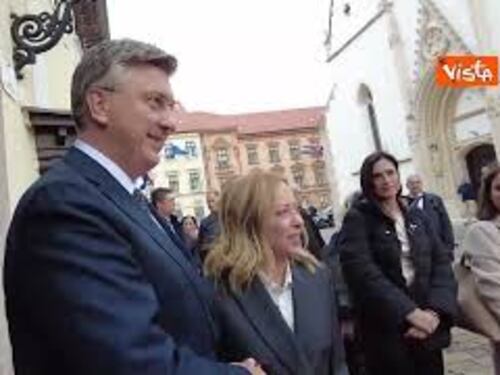 Meloni in Croazia, l'incontro con il Primo Ministro Plenkovic