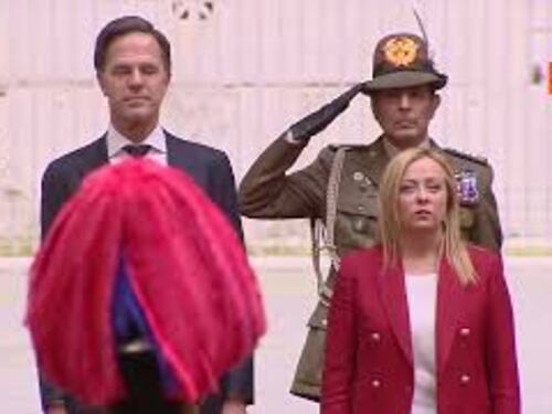Meloni riceve Rutte a Palazzo Chigi, ecco il picchetto d'onore