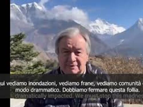 SOTTOTITOLI Guterres sull'Himalaya: I ghiacciai si stanno sciogliendo a livello record