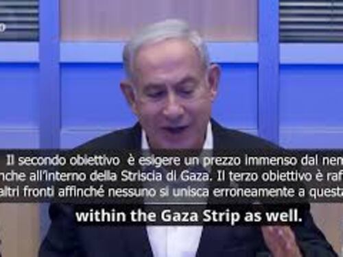 SOTTOTITOLI Netanyahu: "Siamo in guerra, ora raggiungere obiettivo più alto: la vittoria"