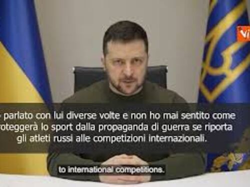 Zelensky: "Deluso da dichiarazioni del Presidente del Comitato Olimpico Internazionale"