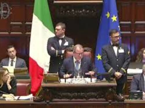 Il labiale di Donzelli durante l'intervento della collega di FdI Gardini