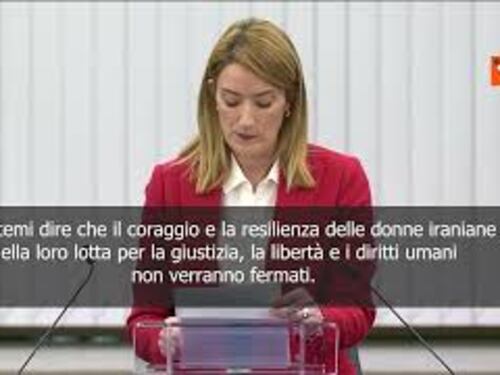 Premio Sacharov, Metsola: Voce delle donne iraniane non può essere messa a tacere
