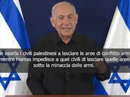 Netanyahu: Hamas impedisce a civili palestinesi di lasciare zone conflitto