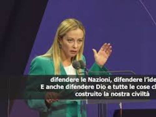 Meloni: "Serve dura lotta per difendere famiglie e Dio"