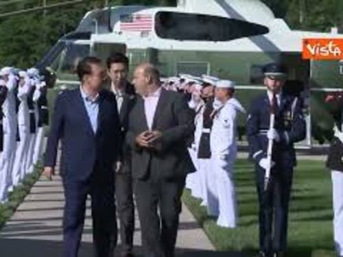 A Camp David primo storico summit Usa-Giappone-Corea. L'arrivo dei due leader asiatici