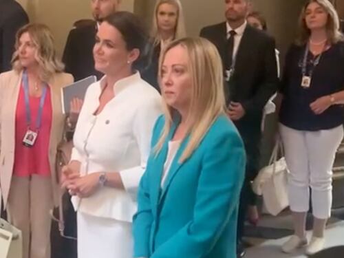 Meloni a Budapest: l'arrivo al Demographic Summit