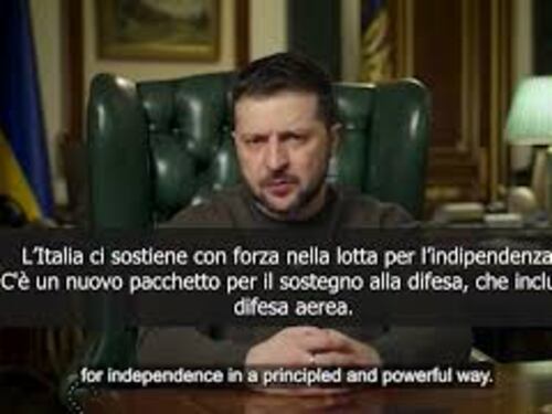 Zelensky: "L'Italia sostiene l'Ucraina con forza"