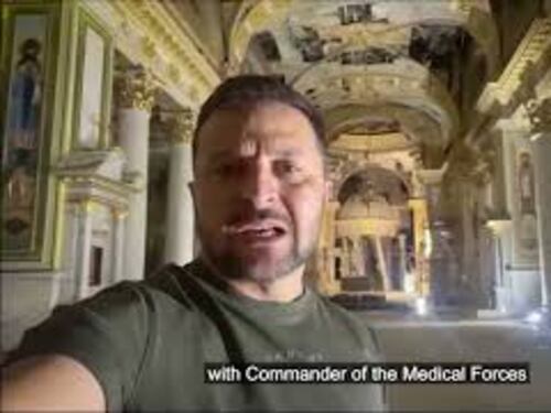 Ucraina, ecco il video di Zelensky girato nella Cattedrale della Trasfigurazione di Odessa