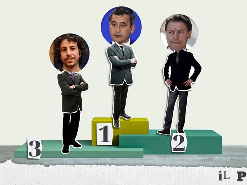 Mattia Santori, Giuseppe Conte e Gérald Darmanin: il podio dei peggiori