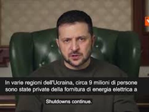 Zelensky: "Ancora 9 milioni di cittadini senza elettricità, ci prepariamo al 2023"