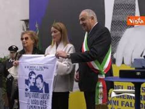 Metsola a Palermo rende omaggio a Falcone e Borsellino
