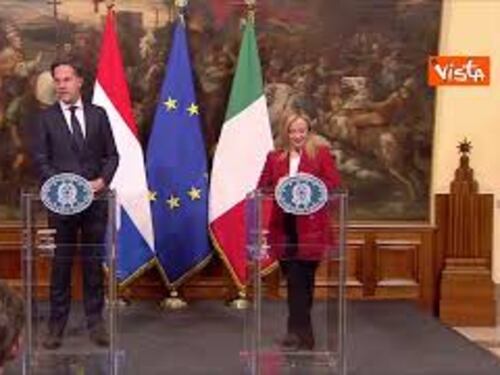 8 Marzo, Rutte: "Contento di visita oggi a primo premier italiano donna"