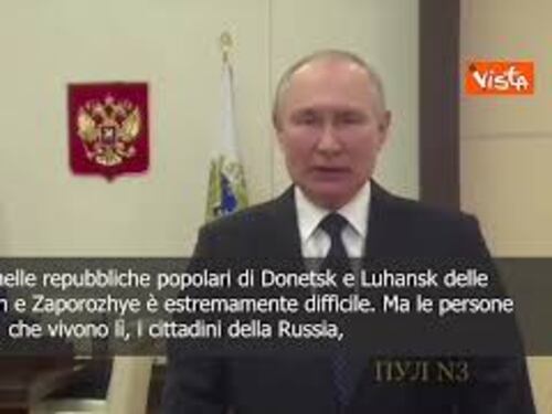 Putin: "Situazione nelle regioni annesse non è facile"