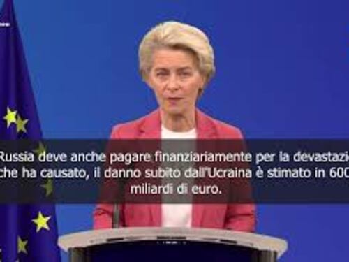 Von der Leyen: "Russia e oligarchi devono risarcire l'Ucraina"