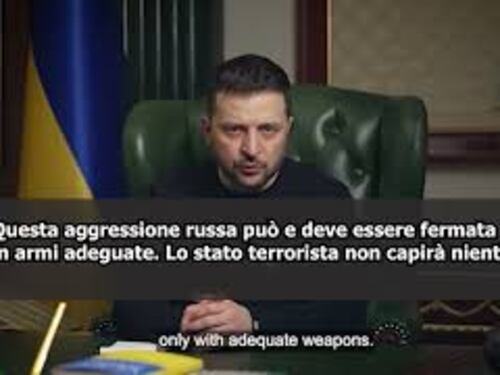 Zelensky: "Aggressione russa può essere fermata solo con armi adeguate"