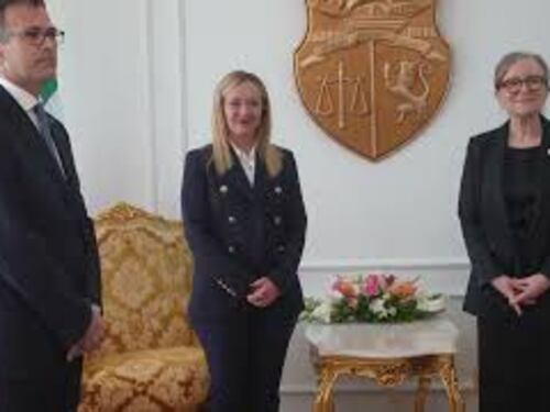 Meloni a Tunisi, incontro con la premier Najla Bouden e con il Presidente Kais Saied