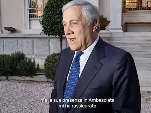 Intervista ad Antonio Tajani durante la visita istituzionale in Grecia