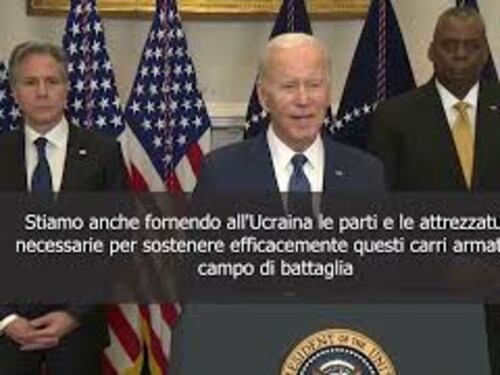 SOTTOTITOLI Biden: "Consegna carri armati all'Ucraina richiederà tempo"