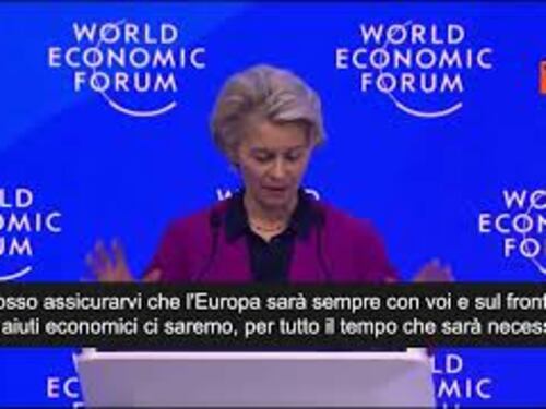 Von der Leyen a Davos: "Aiuti Ue all'Ucraina finché servirà"