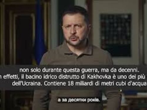 Zelensky: Alla diga di Kakhovka commesso crimine di ecocidio più grave da decenni