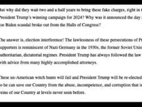 Trump incriminato per assalto Congresso 6 gennaio, l'ex Presidente Usa: "Persecuzione come in Urss"