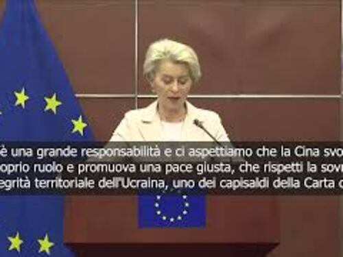SOTTOTITOLI Von der Leyen: Ci aspettiamo che Cina promuova pace giusta per l'Ucraina