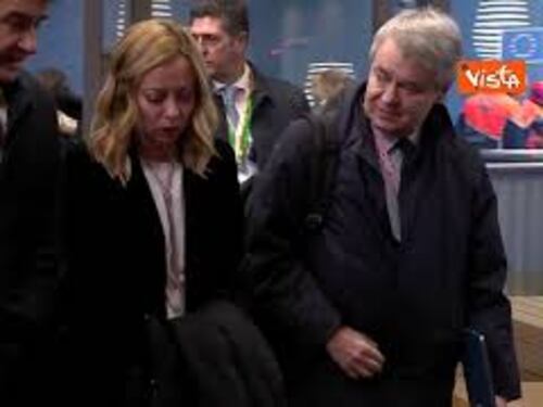 Consiglio Ue, l'arrivo di Giorgia Meloni a Bruxelles