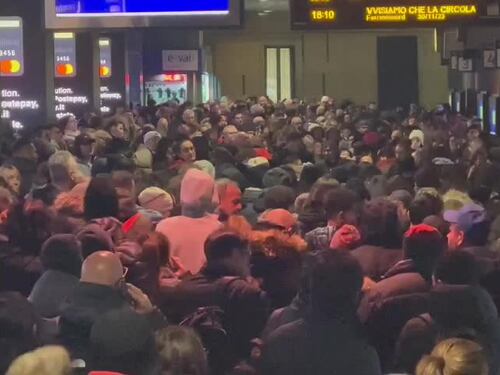 Lo sciopero dei treni a Cadorna