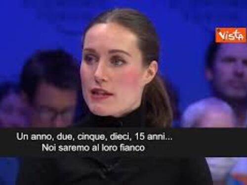 Sanna Marin a Davos: "Sosterremo Kiev anche per 15 anni, se necessario"