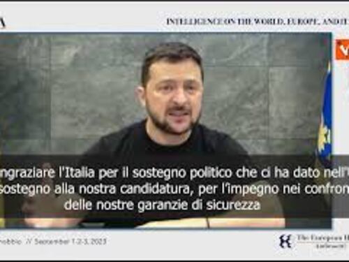 Zelensky: Mai avuto dubbi su sostegno italiano all'Ucraina