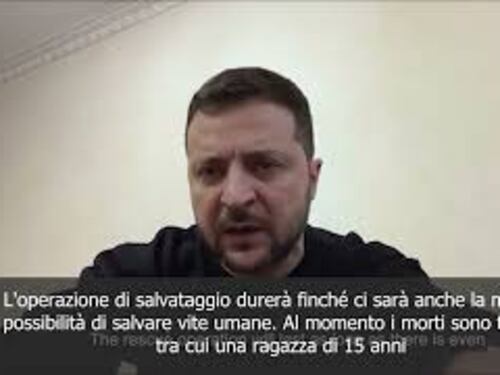 SOTTOTITOLI Zelensky: "In attacco a Dnipro almeno 30 morti"