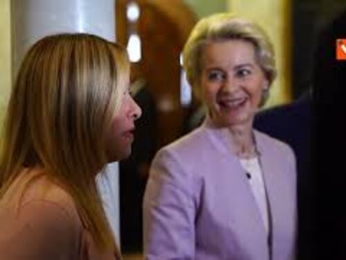Meloni, von der Leyen e Rutte in Tunisia