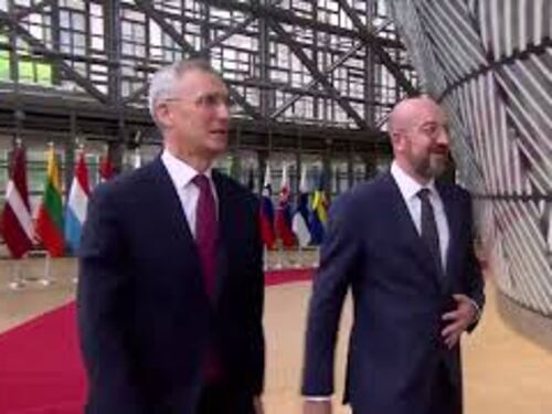 Michel e Stoltenberg arrivano al Consiglio Ue