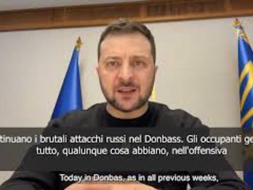 SOTTOTITOLI Zelensky: "Kherson bombardata 16 volte in un giorno"