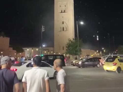 Il minareto di Marrakech dopo il terremoto in Marocco