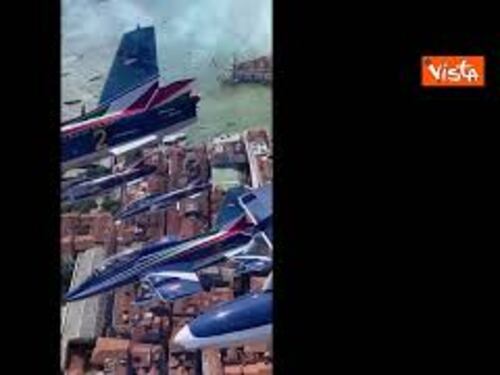Frecce Tricolori, ecco il sorvolo di Venezia dal punto di vista del pilota