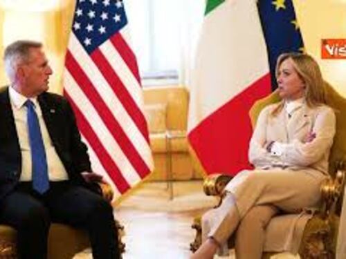 Meloni incontra speaker Camera Usa McCarthy a Palazzo Chigi