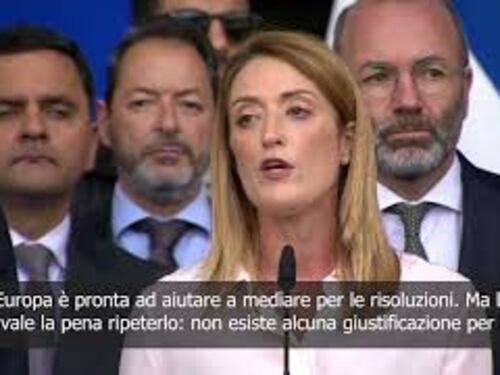 Metsola: Hamas è un'organizzazione terroristica, offre solo spargimenti di sangue