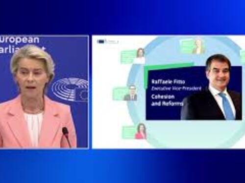 Von der Leyen: "Fitto vicepresidente esecutivo Commissione Ue responsabile alla Coesione e riforme"