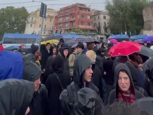I manifestanti pro Palestina a Roma