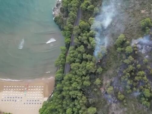 Le immagini delle fiamme che hanno bruciato parte del bosco del Gargano