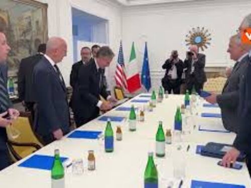 G7 Esteri Capri, le immagini della riunione di Tajani e Blinken