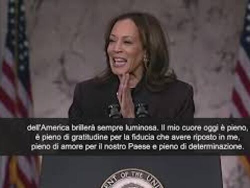 Kamala Harris: Esito non è ciò che volevamo, ma luce promessa americana brillerà sempre
