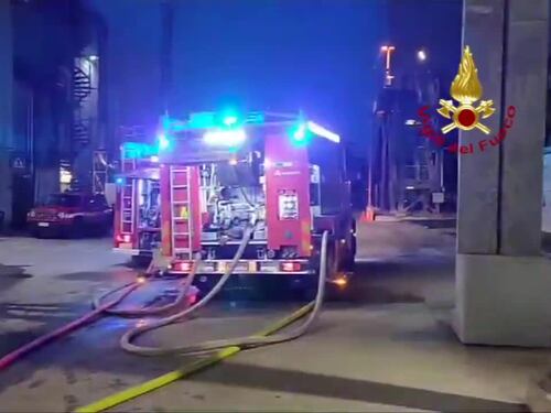 Incendio all'impianto di Raibano, l'intervento sul posto dei Vigili del fuoco