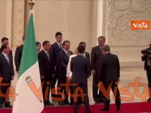 Meloni arriva alla Grande Sala del Popolo per incontro con premier Li Qiang