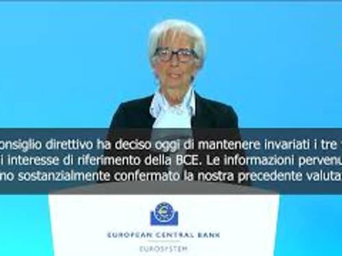 Lagarde (Bce): Tassi di interesse restano invariati