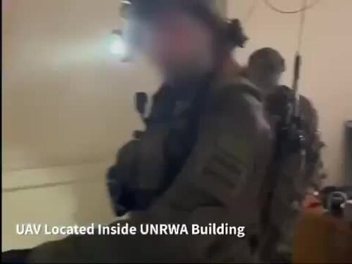 Il drone rinvenuto dalle Idf all'interno del quartier generale dell'Unrwa
