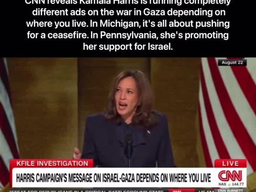 I messaggi opposti con cui Harris si rivolge a ebrei e arabi